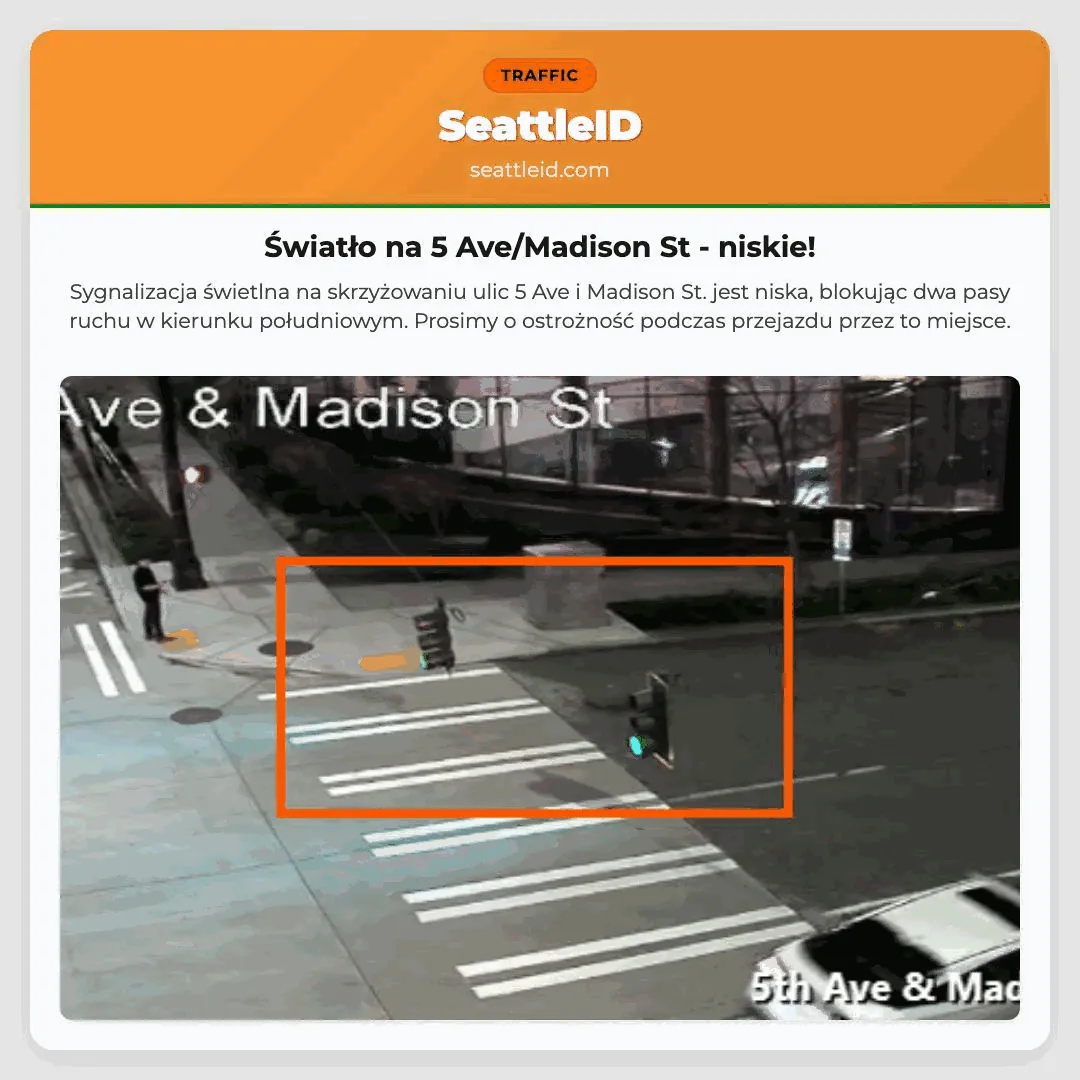 Światło na 5 Ave/Madison St - niskie!