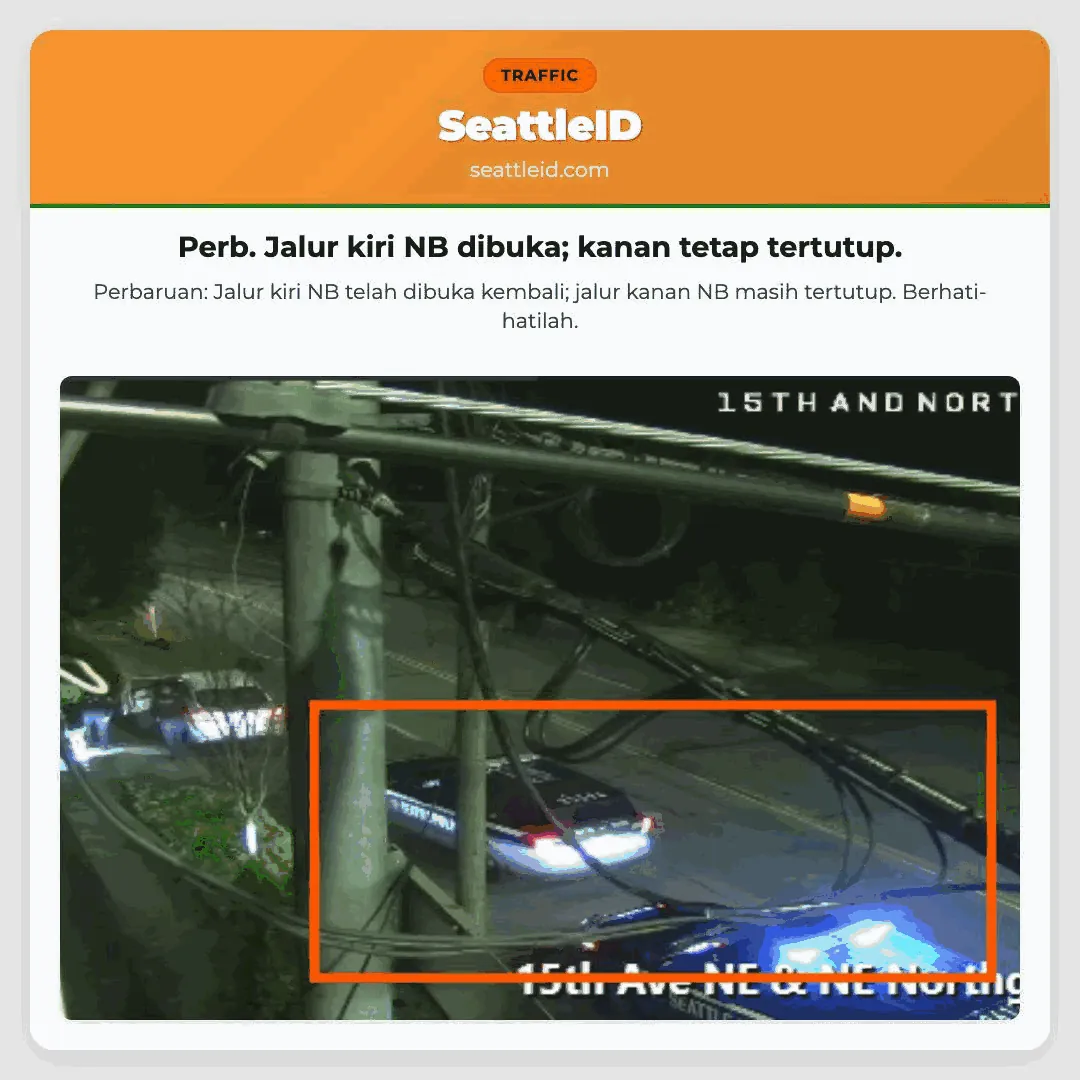 Perb. Jalur kiri NB dibuka; kanan tetap tertutup.