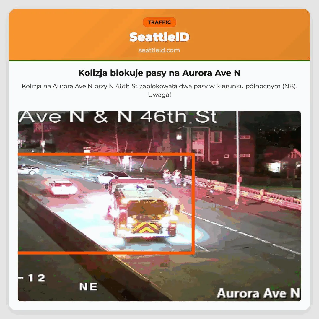 Kolizja blokuje pasy na Aurora Ave N