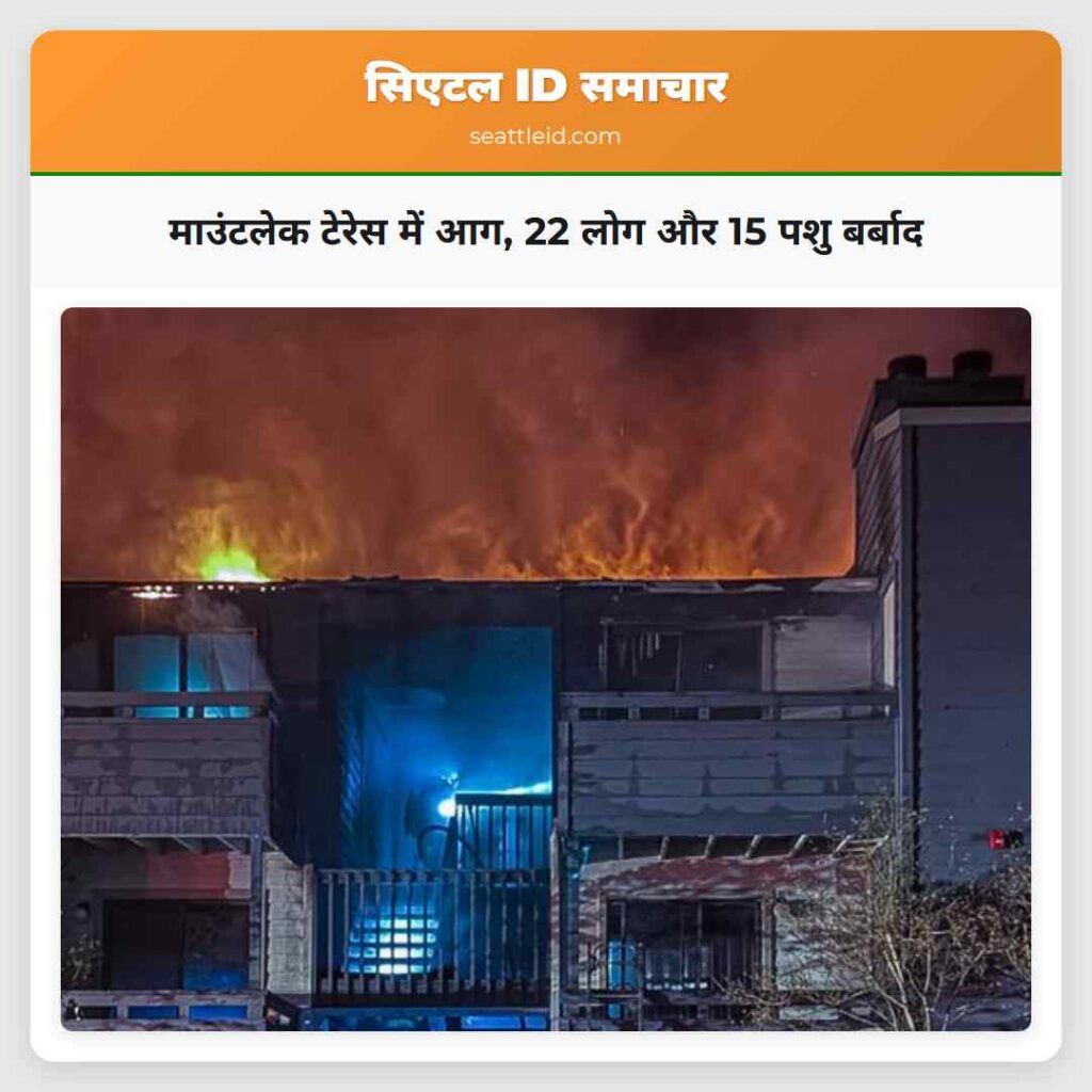 माउंटलेक टेरेस में आग, 22 लोग और 15 पशु बर्बाद