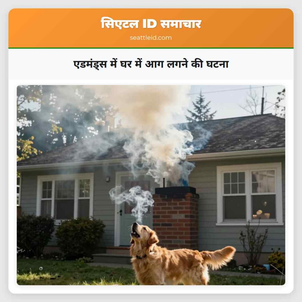 एडमंड्स में घर में आग लगने की घटना