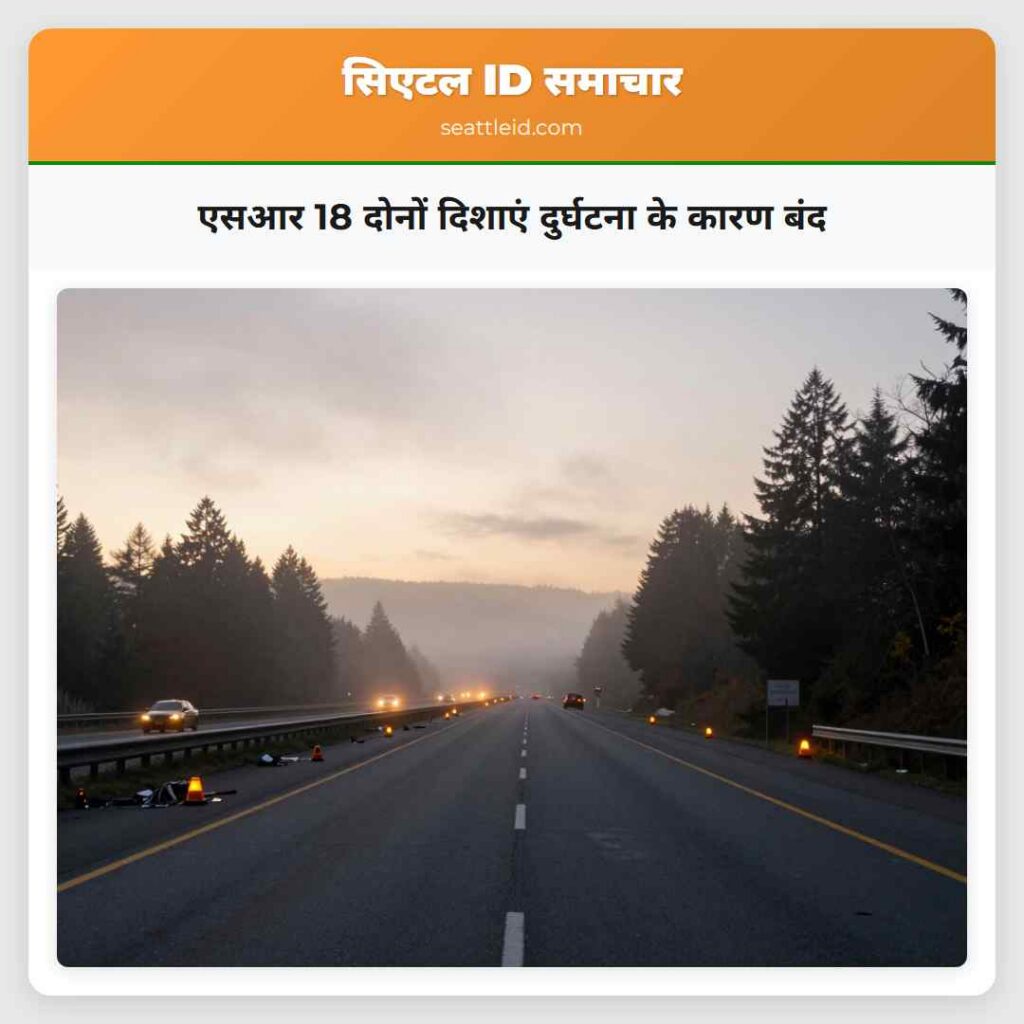 एसआर 18 दोनों दिशाएं दुर्घटना के कारण बंद