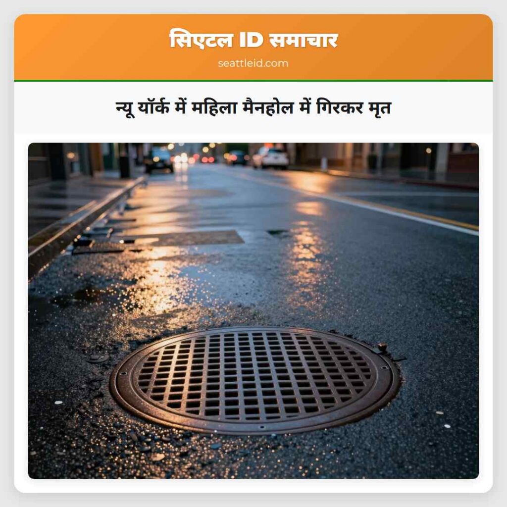 न्यू यॉर्क में महिला मैनहोल में गिरकर मृत