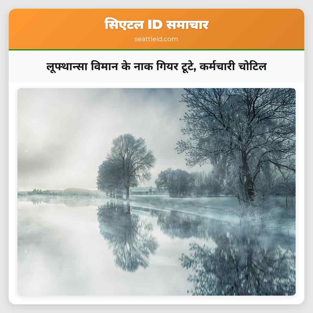 लूफ्थान्सा विमान के नाक गियर टूटे कर्मचारी चोटिल