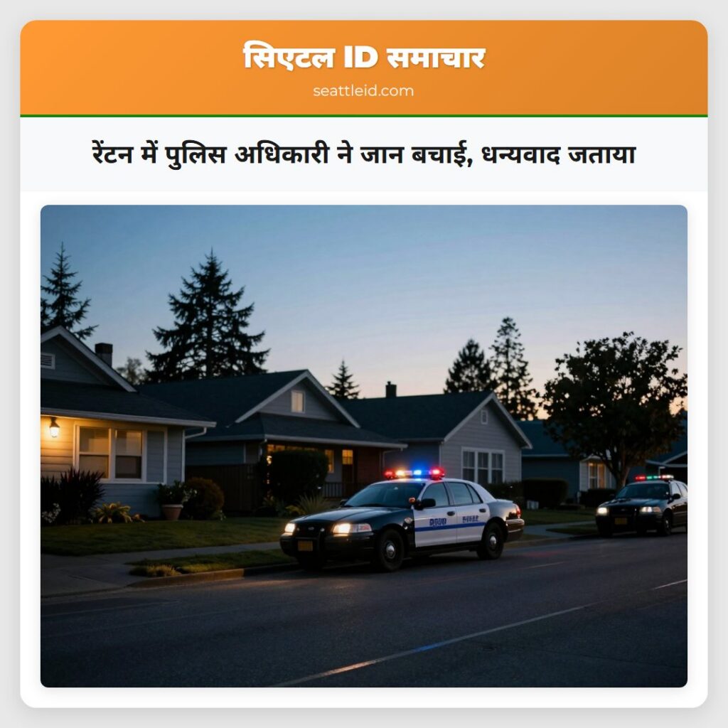 रेंटन में पुलिस अधिकारी ने जान बचाई, धन्यवाद जताया