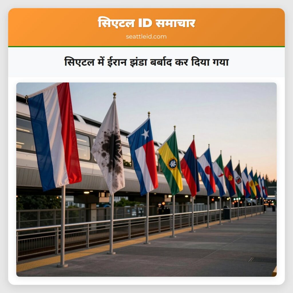 सिएटल में ईरान झंडा बर्बाद कर दिया गया