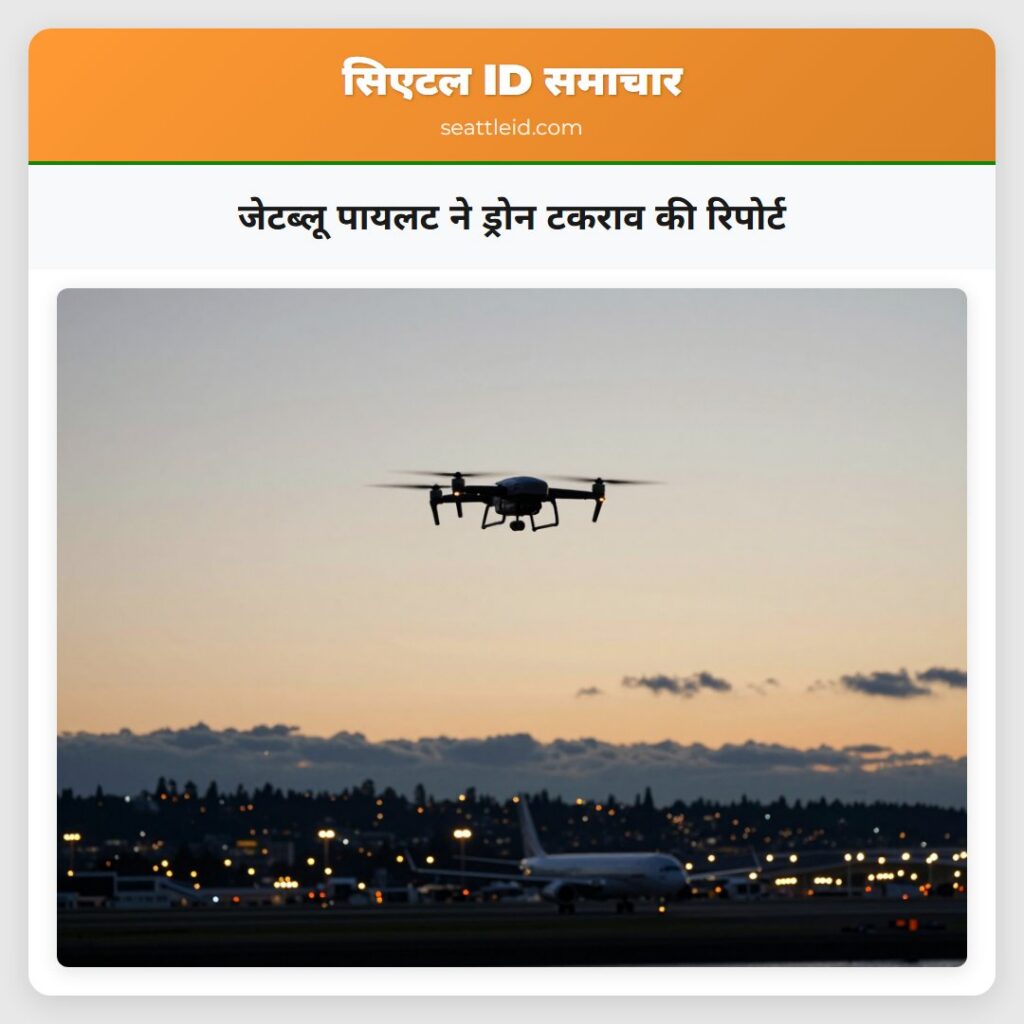 जेटब्लू पायलट ने ड्रोन टकराव की रिपोर्ट