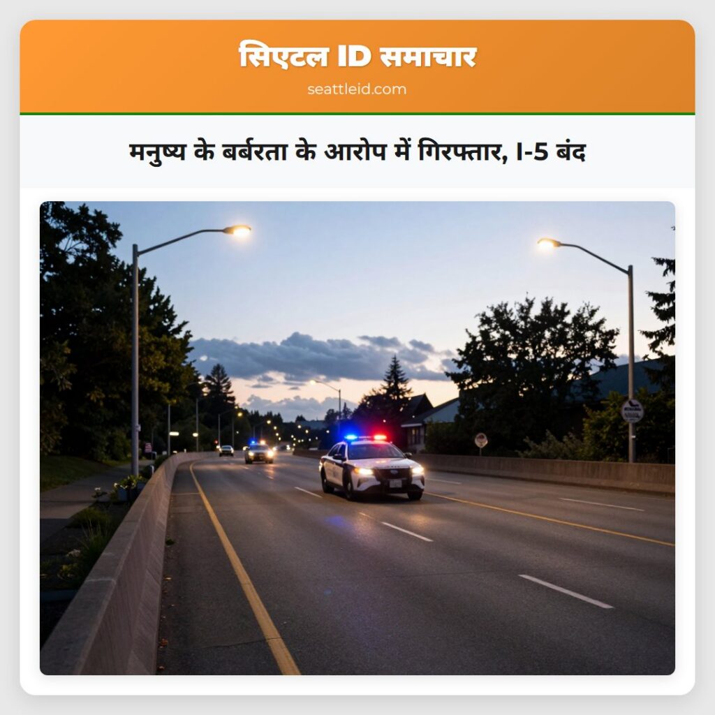 मनुष्य के बर्बरता के आरोप में गिरफ्तार, I-5 बंद