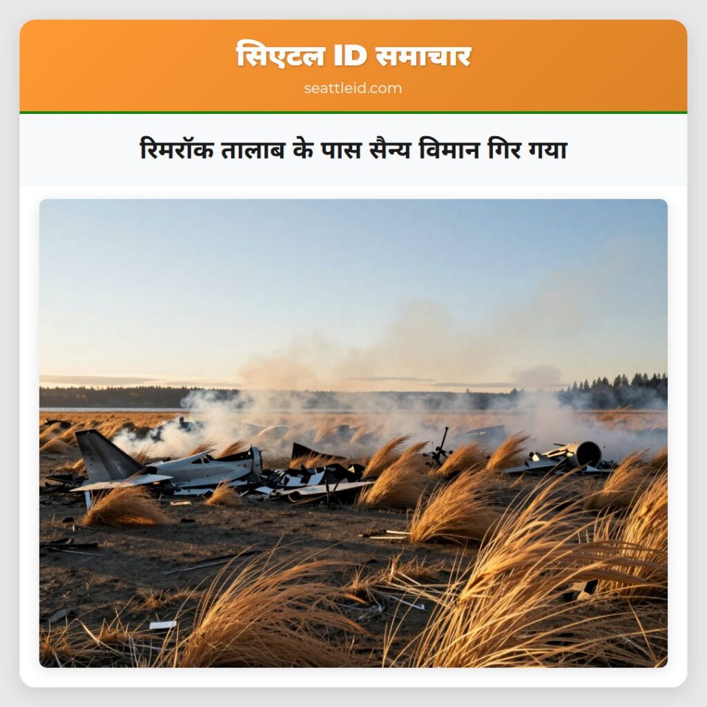 रिमरॉक तालाब के पास सैन्य विमान गिर गया
