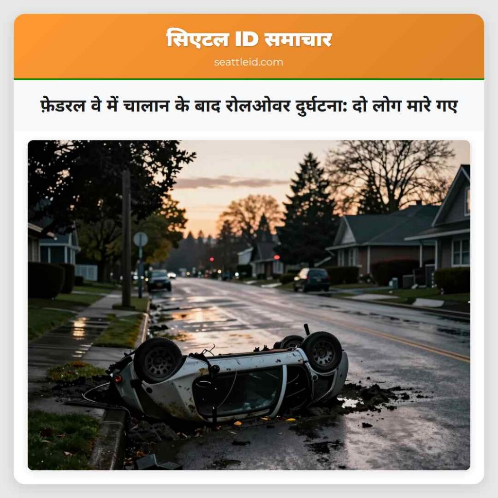 फ़ेडरल वे में चालान के बाद रोलओवर दुर्घटना: दो