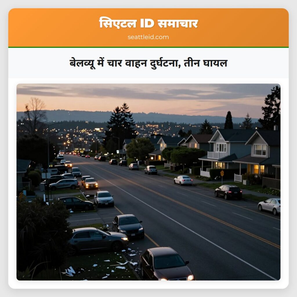 बेलव्यू में चार वाहन दुर्घटना, तीन घायल