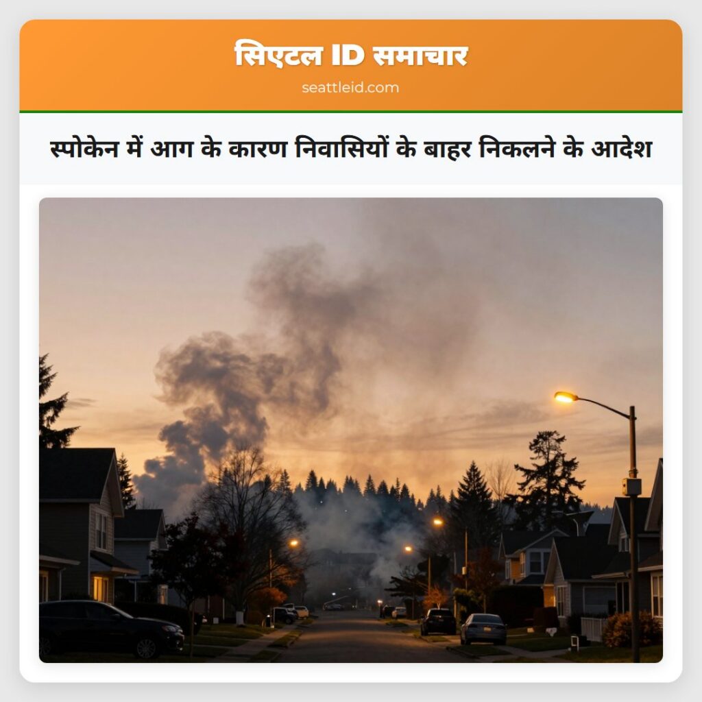 स्पोकेन में आग के कारण निवासियों के बाहर निकलने