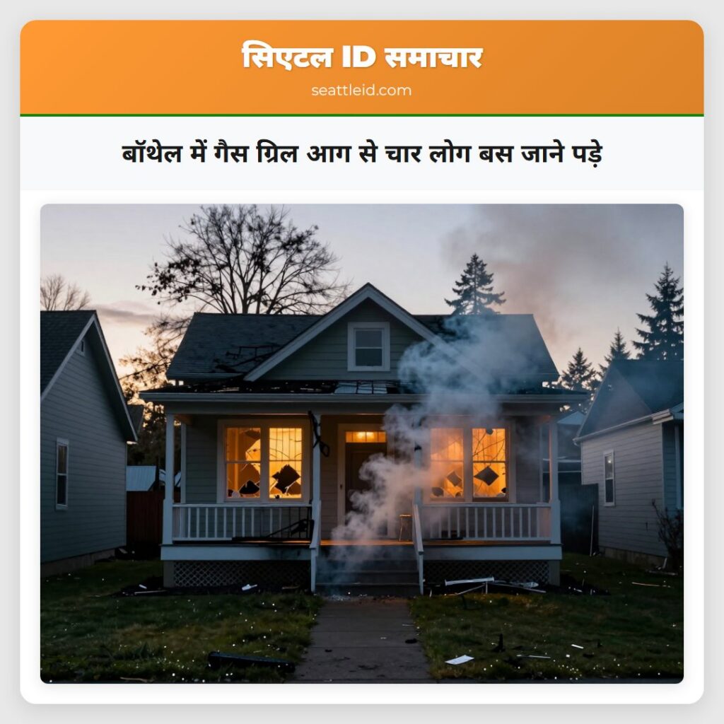 बॉथेल में गैस ग्रिल आग से चार लोग बस जाने पड़े