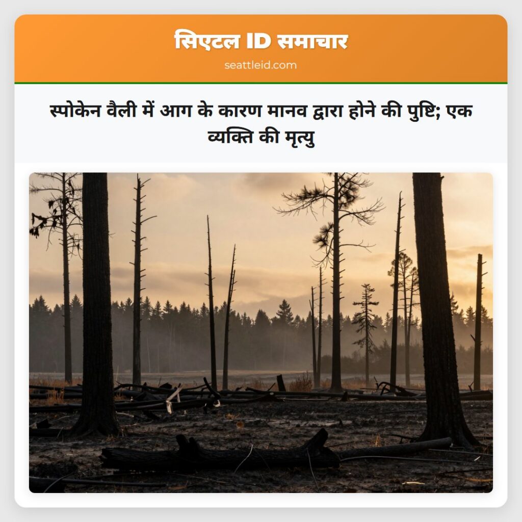 स्पोकेन वैली में आग के कारण मानव द्वारा होने की
