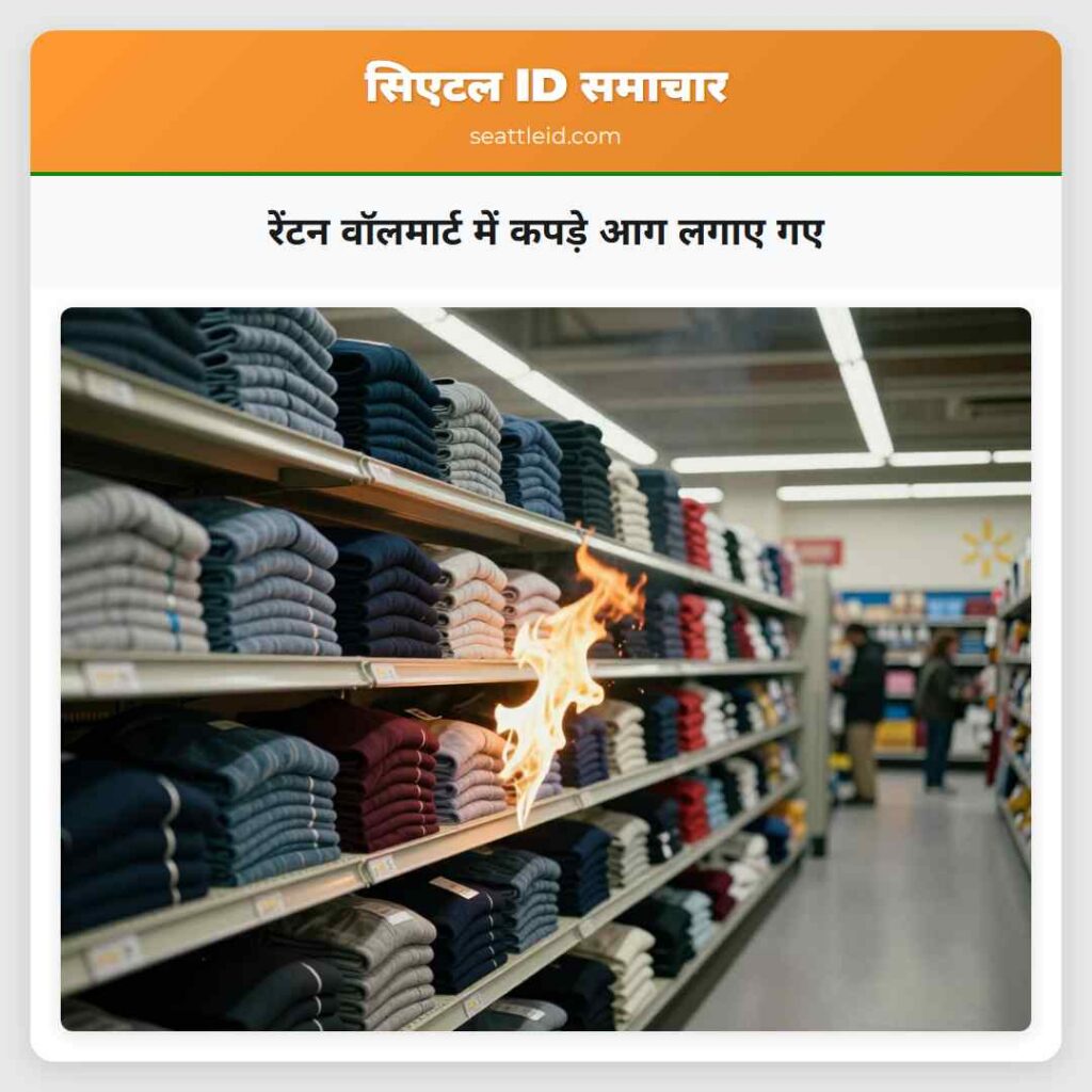 रेंटन वॉलमार्ट में कपड़े आग लगाए गए