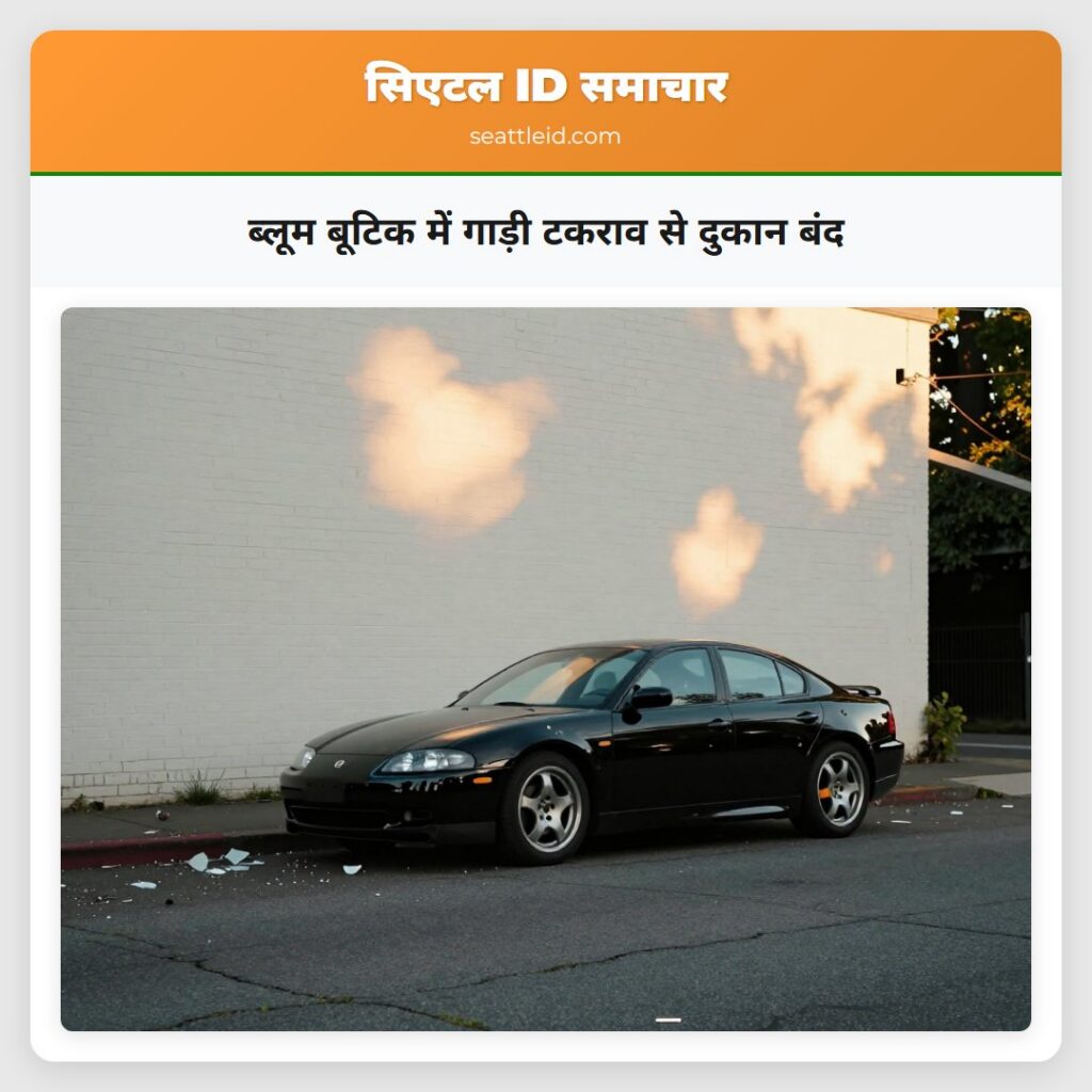 ब्लूम बूटिक में गाड़ी टकराव से दुकान बंद