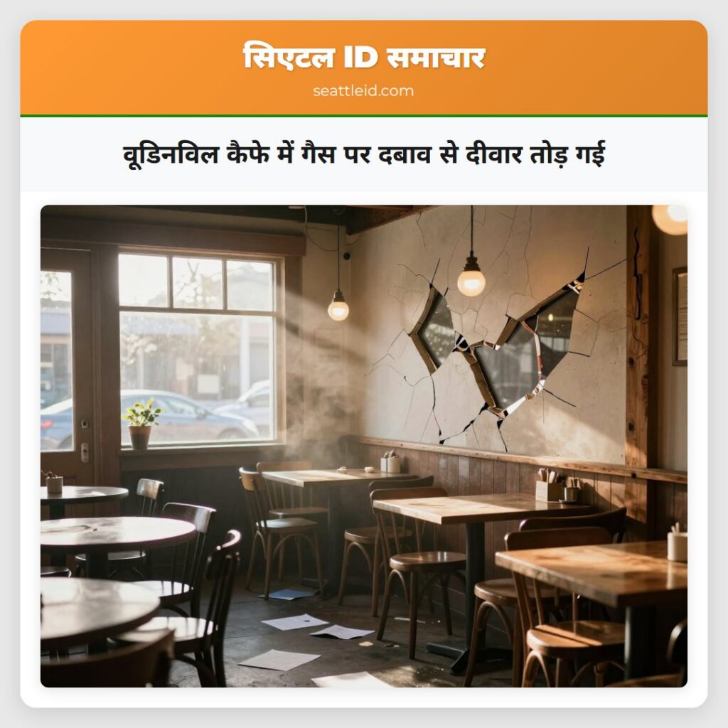 वूडिनविल कैफे में गैस पर दबाव से दीवार तोड़ गई