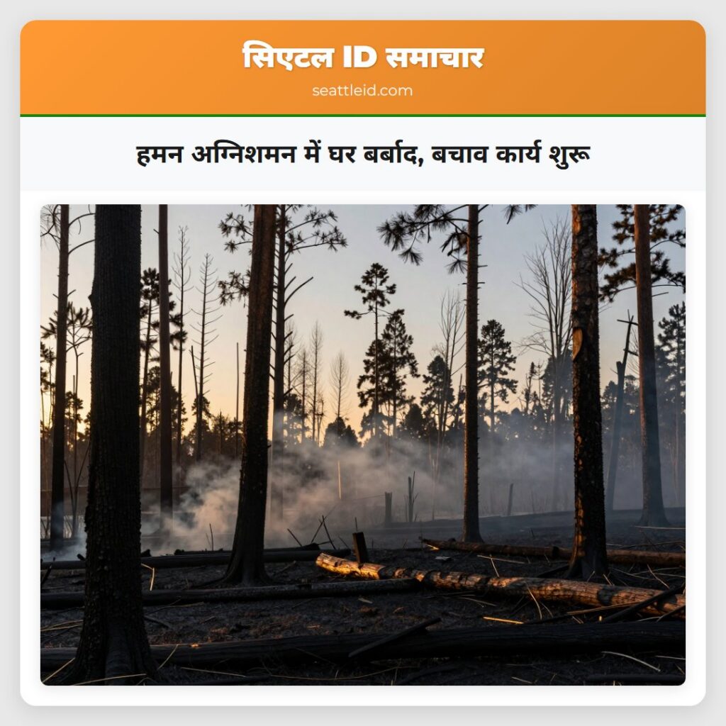 हमन अग्निशमन में घर बर्बाद, बचाव कार्य शुरू