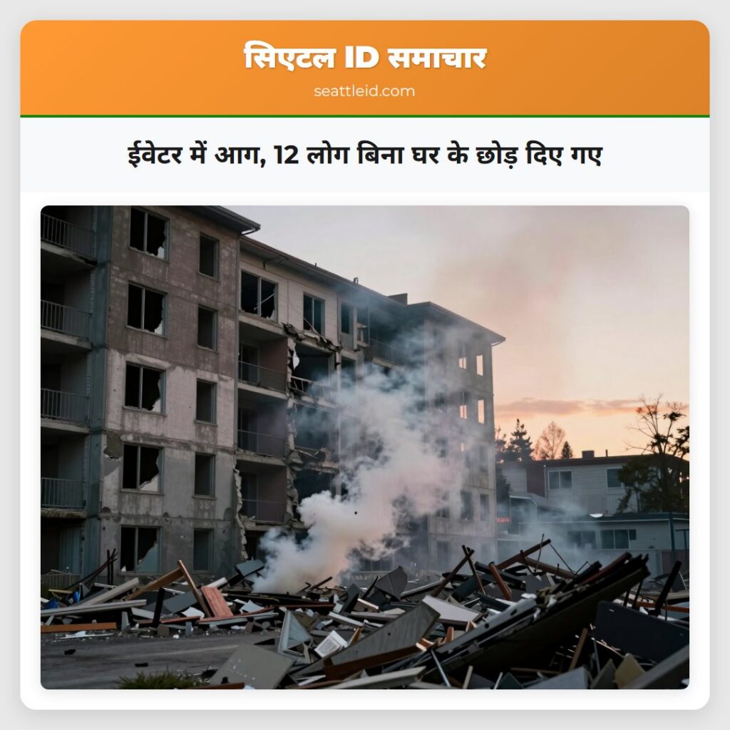 ईवेटर में आग, 12 लोग बिना घर के छोड़ दिए गए