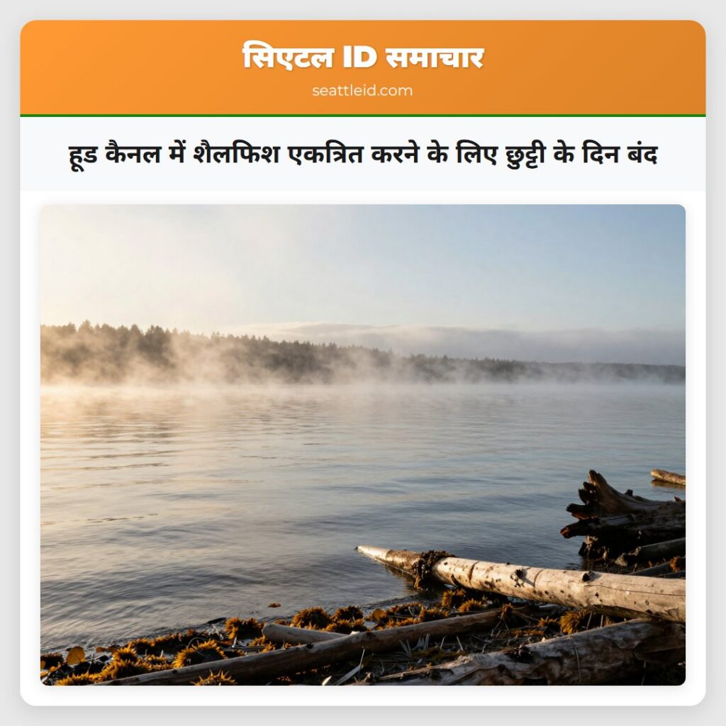 हूड कैनल में शैलफिश एकत्रित करने के लिए छुट्टी के