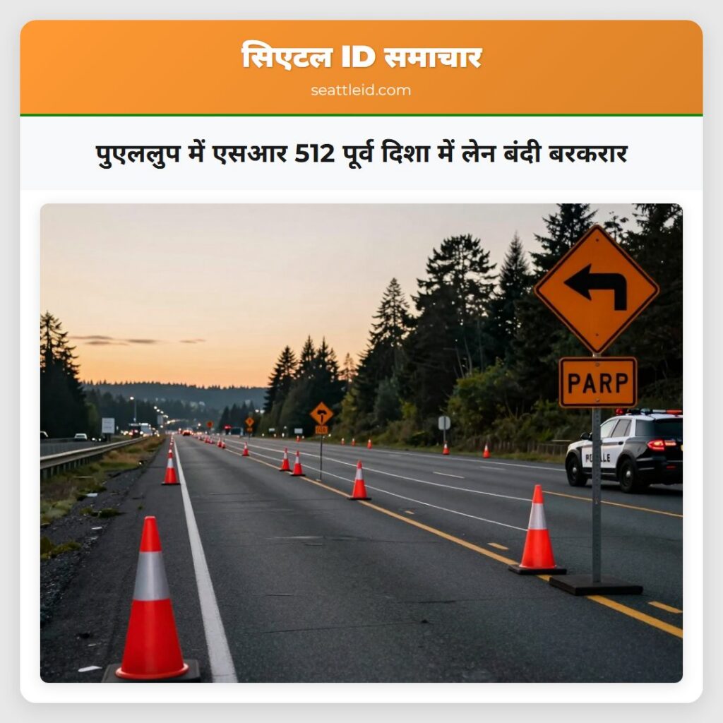 पुएललुप में एसआर 512 पूर्व दिशा में लेन बंदी
