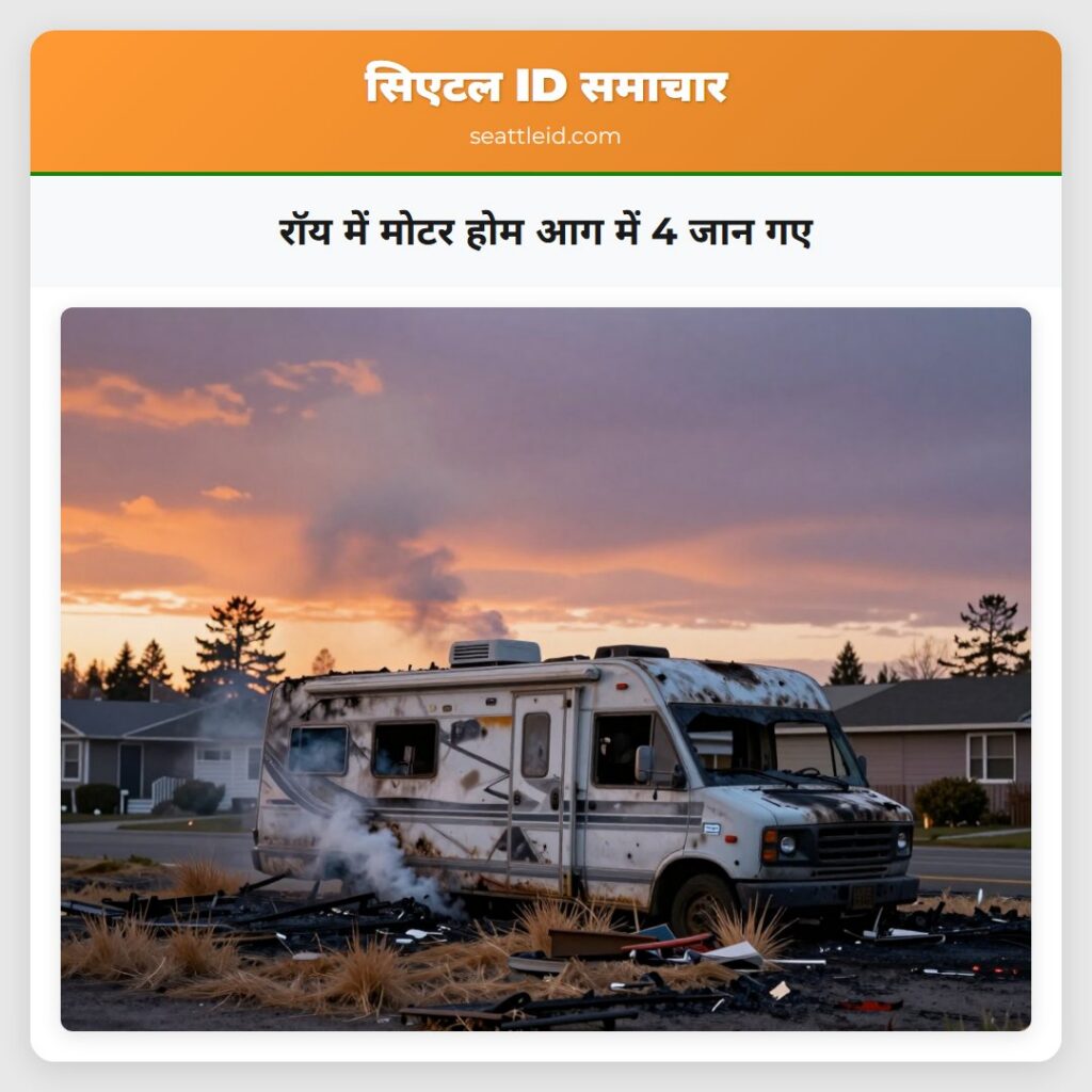 रॉय में मोटर होम आग में 4 जान गए